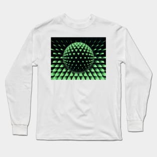 bright green pattern and geometric 3D exploding design Long Sleeve T-Shirt